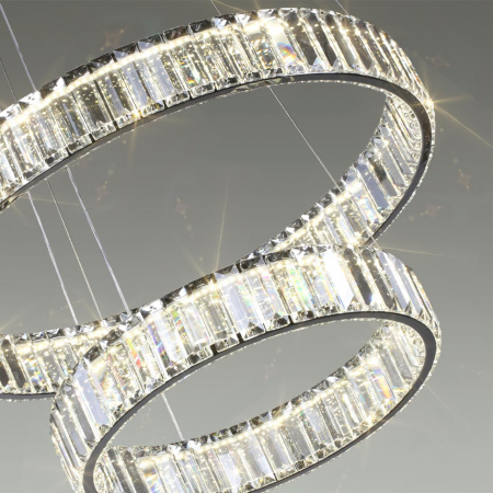 фото Хром/прозрачный металл/хрусталь Люстра LED 60W 4000K 7140Лм VEKIA L-VISION, арт. 4930/60L