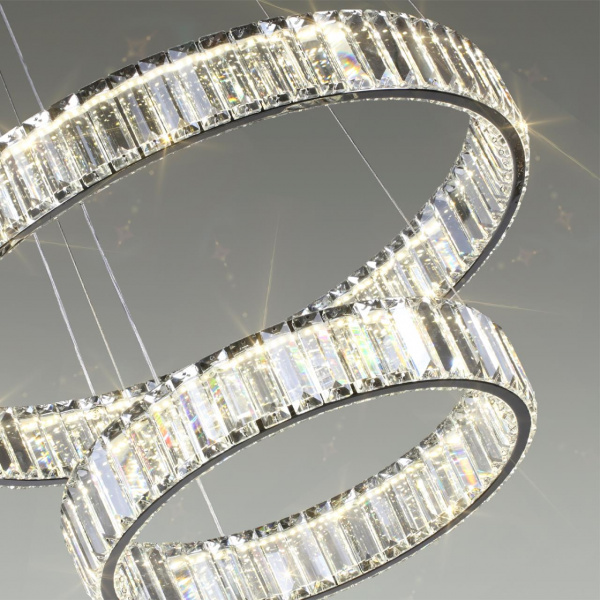фото Хром/прозрачный металл/хрусталь Люстра LED 60W 4000K 7140Лм VEKIA L-VISION, арт. 4930/60L