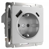 фото Розетка с заземлением, шторками и USB тип A+C (серебряный матовый) W1171765