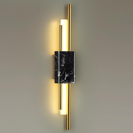 фото Черный мрамор/золотистый металл Настенный св-к IP20 LED 10W 3000K 625Лм MARMI MIDCENT, арт. 4361/10WL