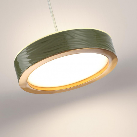 фото Зеленый/античная бронза/металл/керамика/хрусталь/акрил Подвес LED 32W 2000К/3000K/4000K RIVIERA L-VISION, арт. 5450/32LA