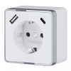 фото Розетка с заземлением, шторками и USB тип A+C Gallant белый W5071701