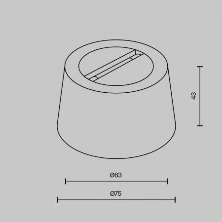 фото Чаша накладная Parity для двойного вывода ленты черная Maytoni Technical TRA130CRDuo-B, черный