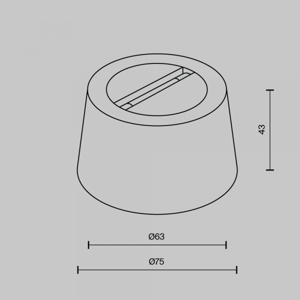 фото Чаша накладная Parity для двойного вывода ленты черная Maytoni Technical TRA130CRDuo-B, черный