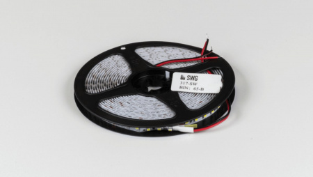 фото Светодиодная лента 3528, 120 LED/м, 9,6 Вт/м, 24В, IP20, Цвет: Холодный белый, SWG3120-24-9.6-W-M, катушка 5 м