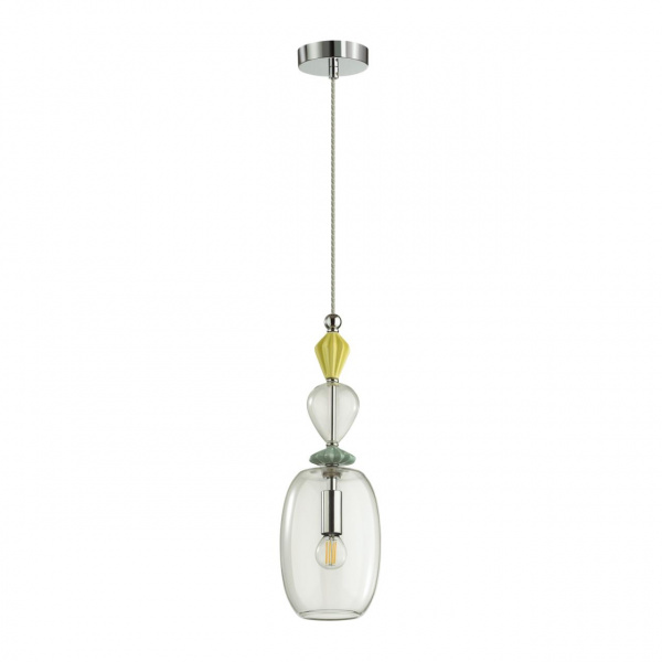 Хром/раноцветн./керамика/стекло Подвес E14 1*40W 4893/1B BIZET CLASSIC, арт. 4893/1B