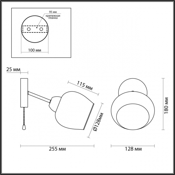 фото Белый, золотой Бра E27 1*60W 220V ODELL COMFI, арт. 5650/1W