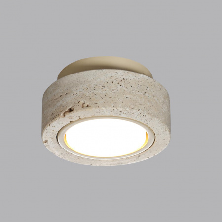 фото Потолочный св-к металл/камень (травертин)/бежевый IP20 GX53 220V TRAVERTINO HIGHTECH, арт. 6625/1C