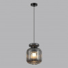 фото Черный/дымчатый/металл/стекло/эко.кожа Подвес E27 1*60W JUGI PENDANT, арт. 5042/1B