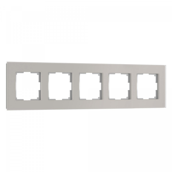 фото Рамка из стекла на 5 постов Senso дымчатый soft-touch W0053117