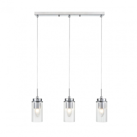 фото Хром/прозрачный металл/металл Подвес Е14 3*40W 220V ISHA COMFI, арт. 8102/3A