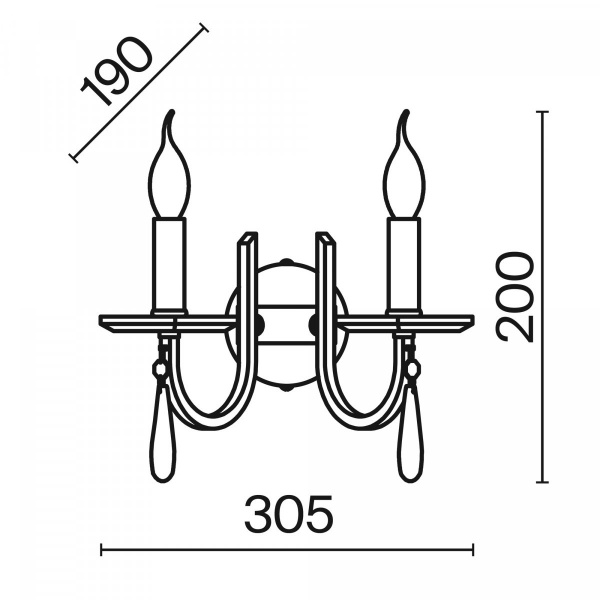 Бра Freya Forte FR1006WL-02G, латунь