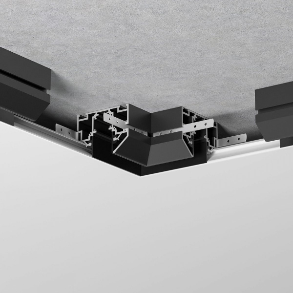Slim Magnetic Коннектор угловой внутренний для шинопровода в натяжной потолок черный 85204/00 85205/00