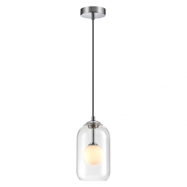 фото Хром/ белый/прозрачный/стекло Подвес G9 1*40W LOSTAR PENDANT, арт. 4953/1