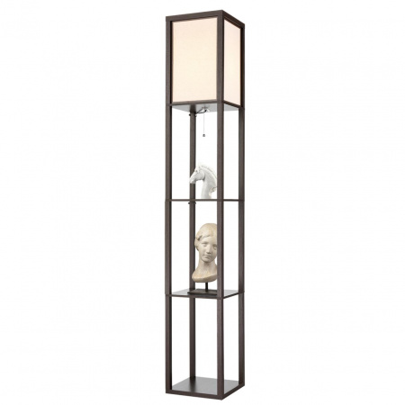 фото Кофейный/белый, дерево/текстиль Торшер Е27 1*60W 220V PRACTIC COMFI, арт. 8090/1F