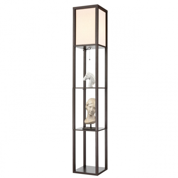фото Кофейный/белый, дерево/текстиль Торшер Е27 1*60W 220V PRACTIC COMFI, арт. 8090/1F