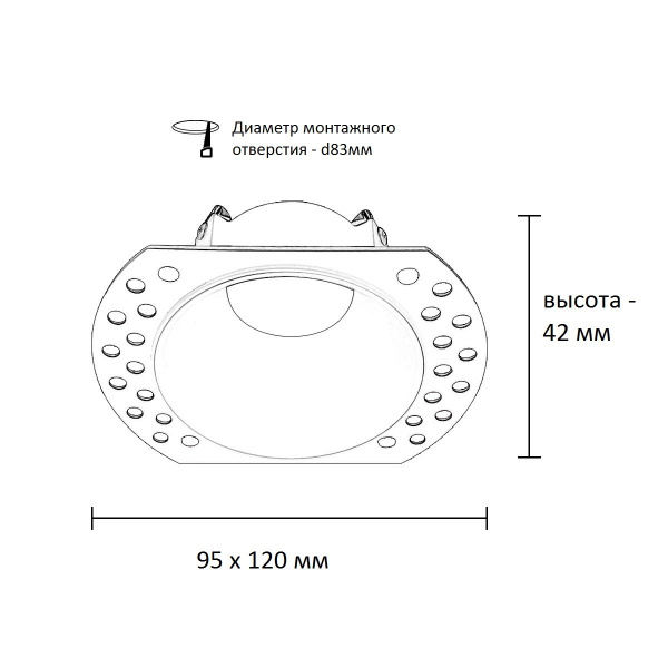 фото Рамка встраиваемая SWG в ГКЛ IP20 под модуль DL-FT, белая, DC-ACS112