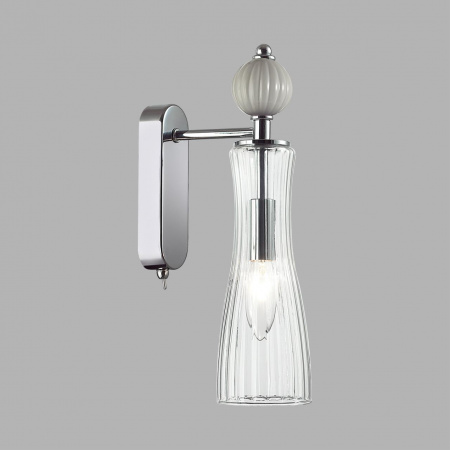 фото Хром/серый/прозрачный, металл/керамика/стекло Бра Е14 1*40W 220V EMILY NEOCLASSI, арт. 8269/1W