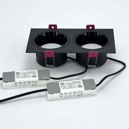 фото Свет-к LED (S2920) встр. квадр. 220-240V SMD 2*10W 4000K черный +V