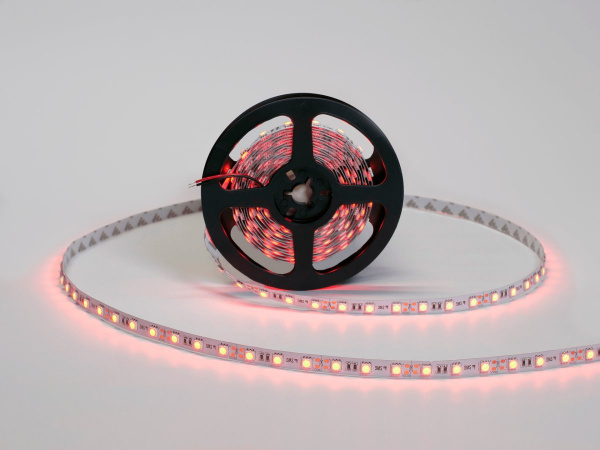 Светодиодная лента 5050, 60 LED/м, 14,4 Вт/м, 12В, IP20, Цвет: Красный, SWG560-12-14.4-R-M, катушка 5 м