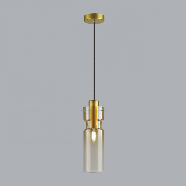 фото Золотой/янтарный/металл/стекло Подвес E27 1*40W SCROW PENDANT, арт. 5057/1A