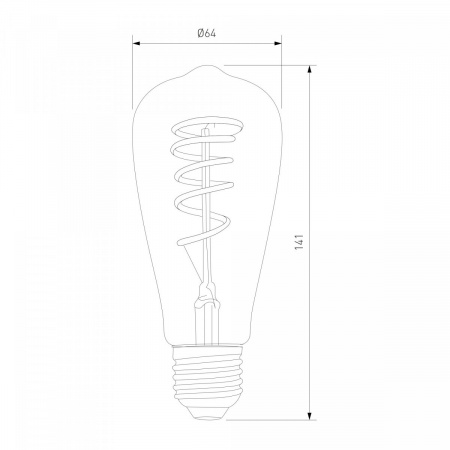 фото Филаментная светодиодная лампа Dimmable ST64 5W 2700K E27 тонированная BLE2746