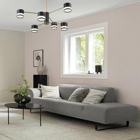 фото Черный/латунь, металл/акрил Люстра потолочная LED GX53 6*7W 220V LANIKA COMFI, арт. 8240/6C