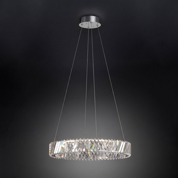 фото Светодиодная хрустальная люстра 101004 LED никель хрусталь Strotskis