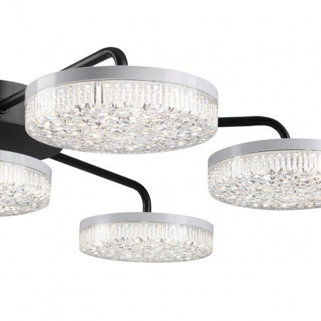 фото Черный, металл/акрил Люстра потолочная с ПДУ LED 90W 3000-6000К 220V DIDANA LEDIO, арт. 8236/7CL