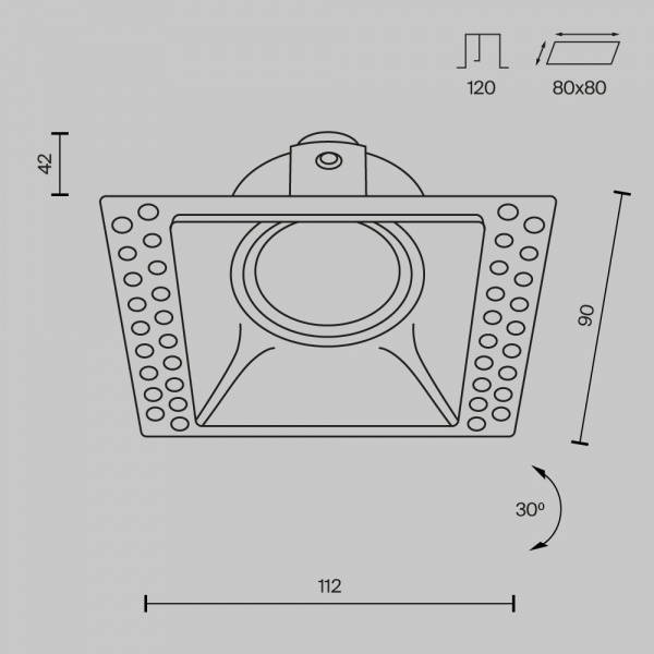 фото Встраиваемый светильник Maytoni Technical Dot DL042-01-SQ-B, черный