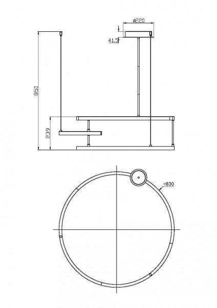 Подвесной светильник Maytoni Line MOD016PL-L52BK, черный