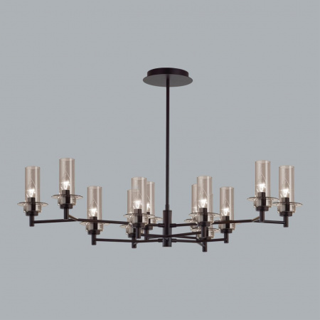 фото Черный/дымчатый/металл/стекло Люстра потолочная E14 12*40W 220V MADONNA CLASSI, арт. 6555/12C