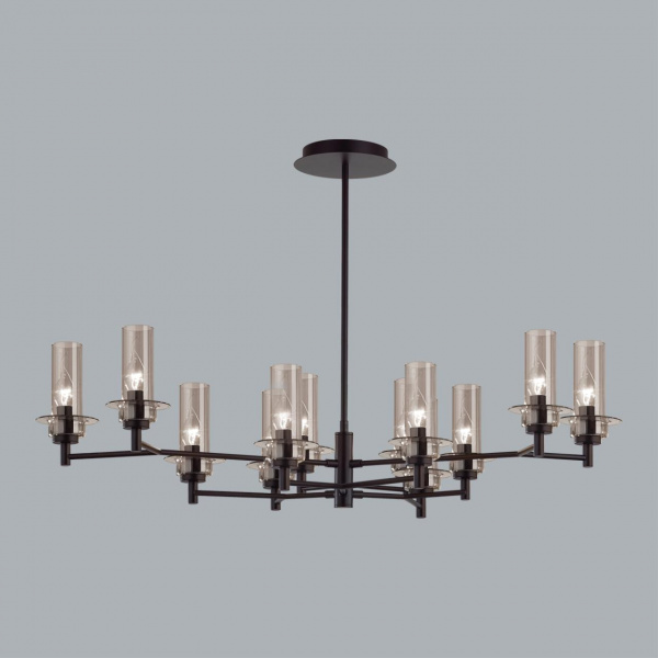 фото Черный/дымчатый/металл/стекло Люстра потолочная E14 12*40W 220V MADONNA CLASSI, арт. 6555/12C