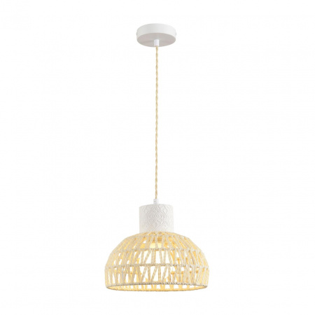 фото Белый/бежевый, цемент/металл/джутовый шнур Подвес E27 LED 10W 220V BOHO ECO, арт. 8368/1A