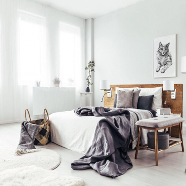 фото Никель/белый, металл/текстиль Торшер E27 2*60W 220V NIKKI MODERNI, арт. 3745/2F