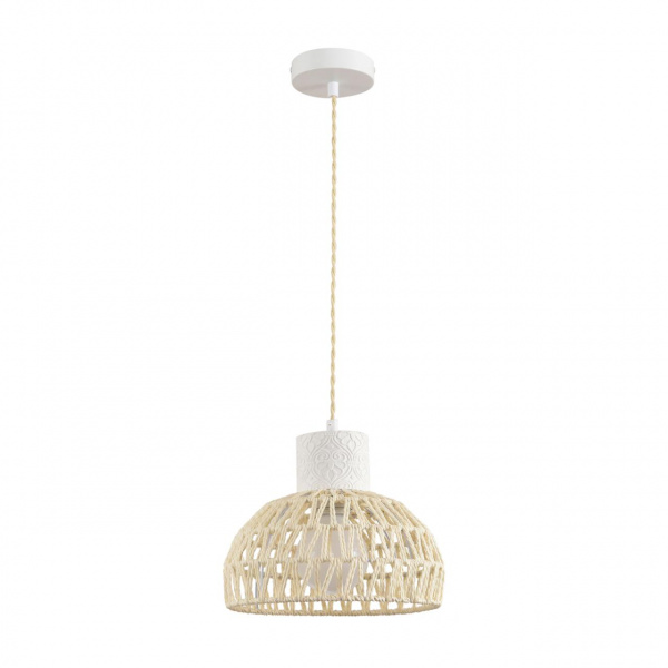 Белый/бежевый, цемент/металл/джутовый шнур Подвес E27 LED 10W 220V BOHO ECO, арт. 8368/1A