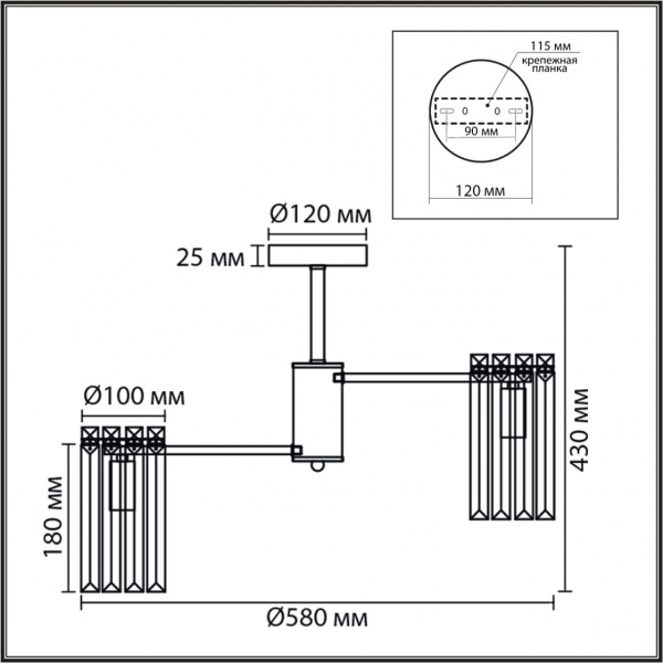 фото Хром/прозрачный, металл/хрусталь Люстра подвесная E14 6*40W 220V FAVLA CLASSI, арт. 8348/6C