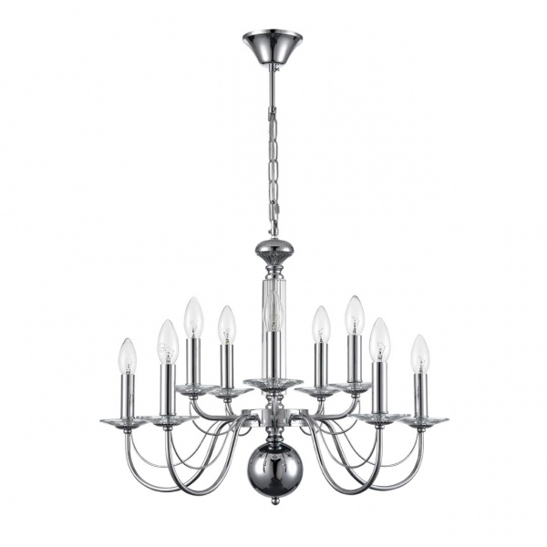 Хром, металл/стекло Люстра подвесная Е14 10*40W 220V INCANTO CLASSI, арт. 8034/10