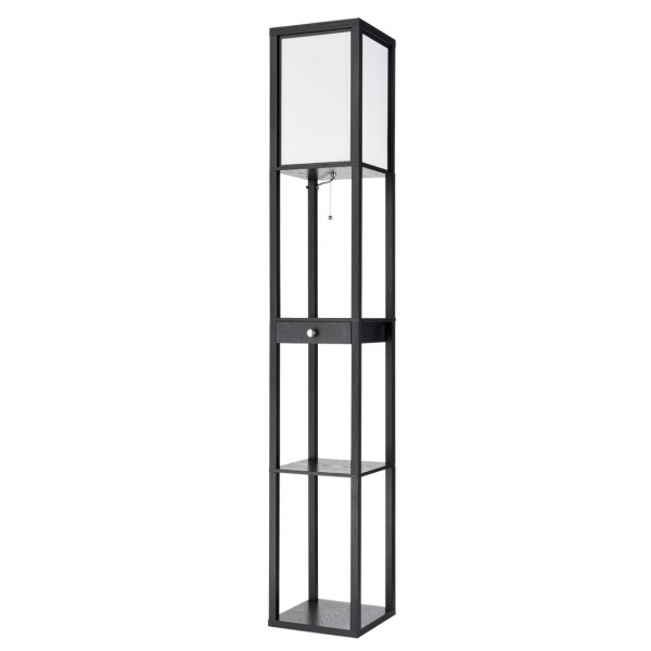 Черный/белый, дерево/текстиль Торшер Е27 1*60W 220V PRACTIC COMFI, арт. 8092/1F