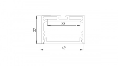 фото Подвесной/накладной алюминиевый профиль SWG Design LED LS 4932, 2500 мм, анодированный, LS.4932