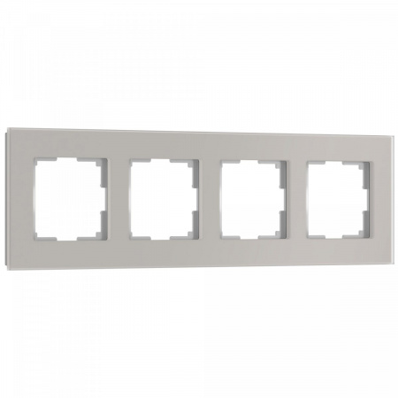 фото Рамка из стекла на 4 поста Senso дымчатый soft-touch W0043117