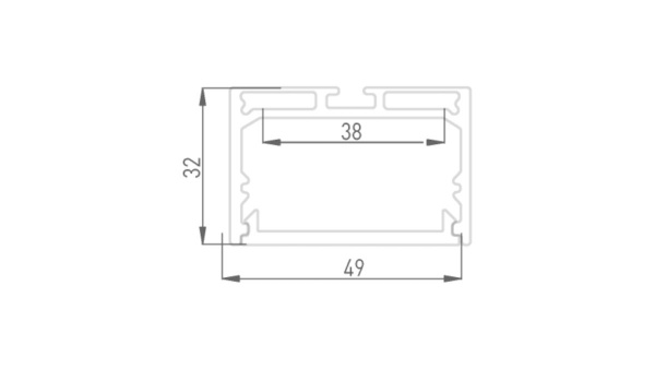 фото Подвесной/накладной алюминиевый профиль SWG Design LED LS 4932, 2500 мм, анодированный, LS.4932