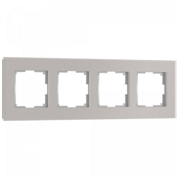 фото Рамка из стекла на 4 поста Senso дымчатый soft-touch W0043117