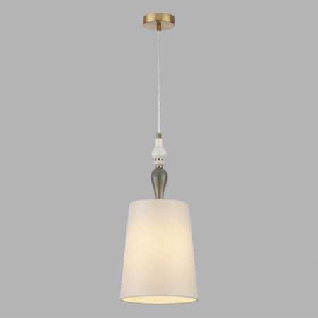 фото Античн.бронза/беж.абажур/металл/керамика Подвес E27 1*60W HOMI CLASSIC, арт. 5040/1A