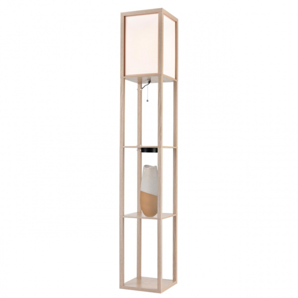 фото Дерево/белый, дерево/текстиль Торшер Е27 1*60W 220V PRACTIC COMFI, арт. 8091/1F