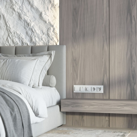 фото Рамка из стекла на 5 постов Senso белый soft-touch W0053101