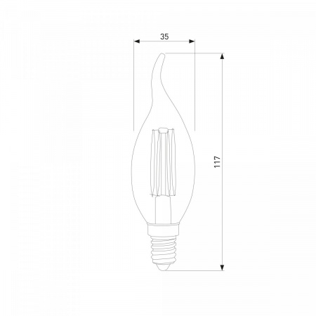 фото Филаментная светодиодная лампа Dimmable "Свеча на ветру" CW35 5W 4200K E14 BLE1424