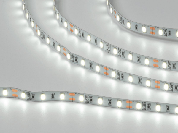 Светодиодная лента 5630, 60 LED/м, 12 Вт/м, 12В, IP20, Цвет: Холодный белый, SWG660-12-12-W-M, катушка 5 м
