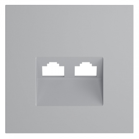 фото Накладка для розетки компьютерной двойной RJ45+RJ45 кат.6, S70 (серый)