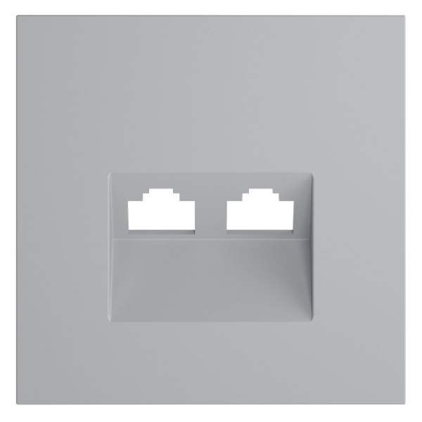 фото Накладка для розетки компьютерной двойной RJ45+RJ45 кат.6, S70 (серый)